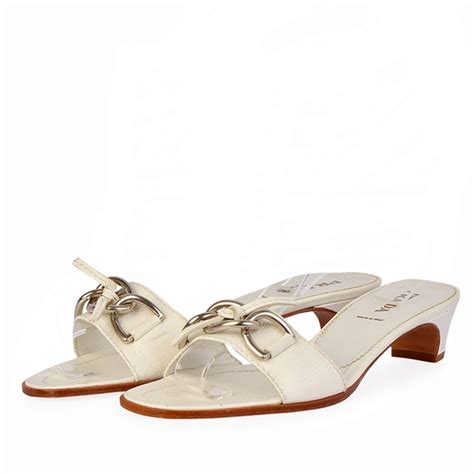 prada slide sandals kitten heel|white Prada kitten heels.